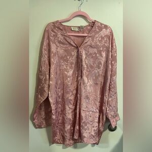 Vintage GOLD TAG Victoria's Secret Floral Pink PJ Shirt
